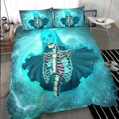 Thunder Skeleton Bride Duvet Cover Set - Wonder Skull