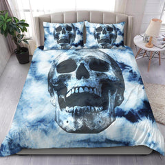 Tie Dye Dark Blue Duvet Cover Set - Wonder Skull