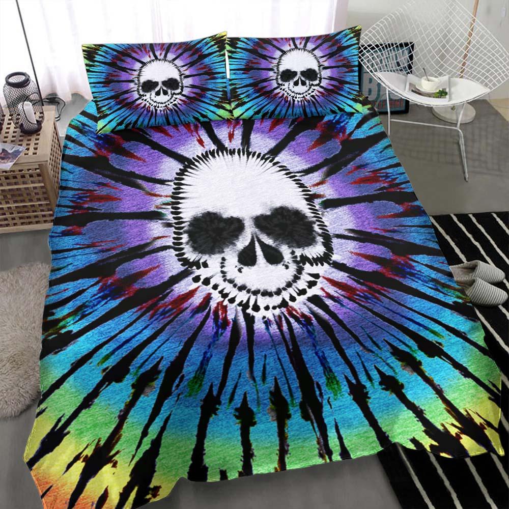 Tie Dye Ghost Skull Duvet Cover Set - Wonder Skull