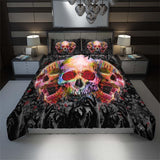 Triple Colorful Skull Melting Duvet Cover Set - Wonder Skull