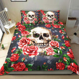 Unique Skull Rose Duvet Cover Set - Wonder Skull