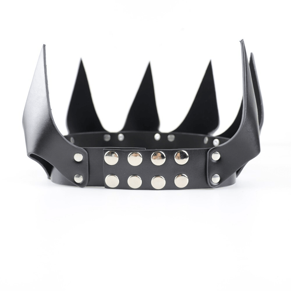 Gothic Leather Crown, Impressive Costume Accessories For Women - Wonder Skull