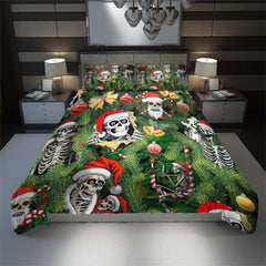 Christmas Skeleton Tree Duvet Cover Set - Wonder Skull