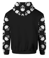 Skull They Whispered To Her Longsleever Outwear, Cool All Over Print Unisex Pullover Hoodie - Wonder Skull